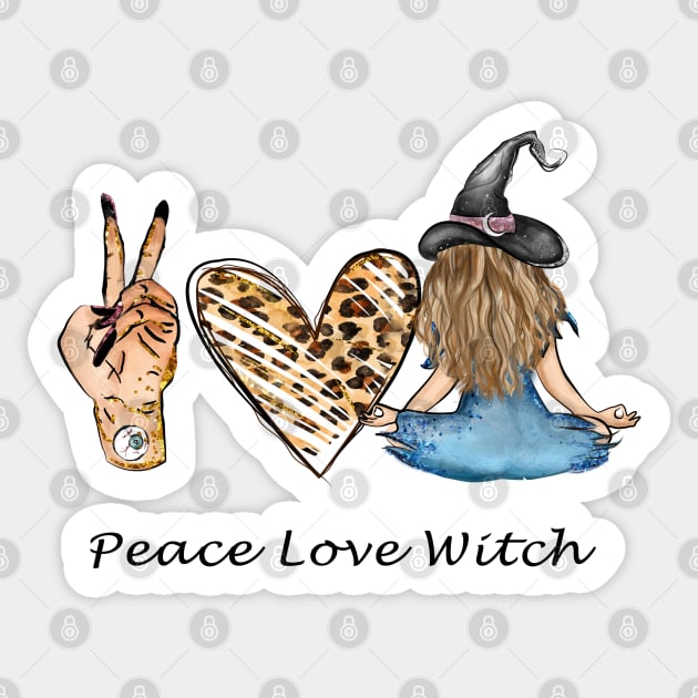 Peace Love Witch Halloween Sticker by MZeeDesigns